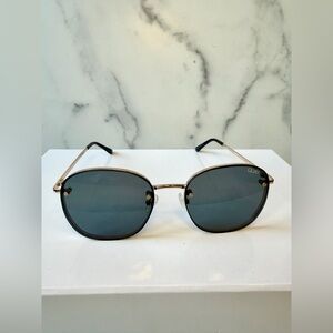 Quay Australia Jezabell Rimless Gold Smoke Lens Sunglasses